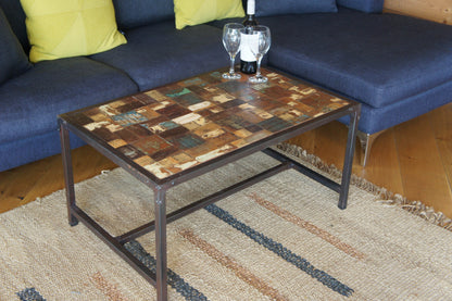 Recycled Old Painted Teak Distressed Table 90x60cm