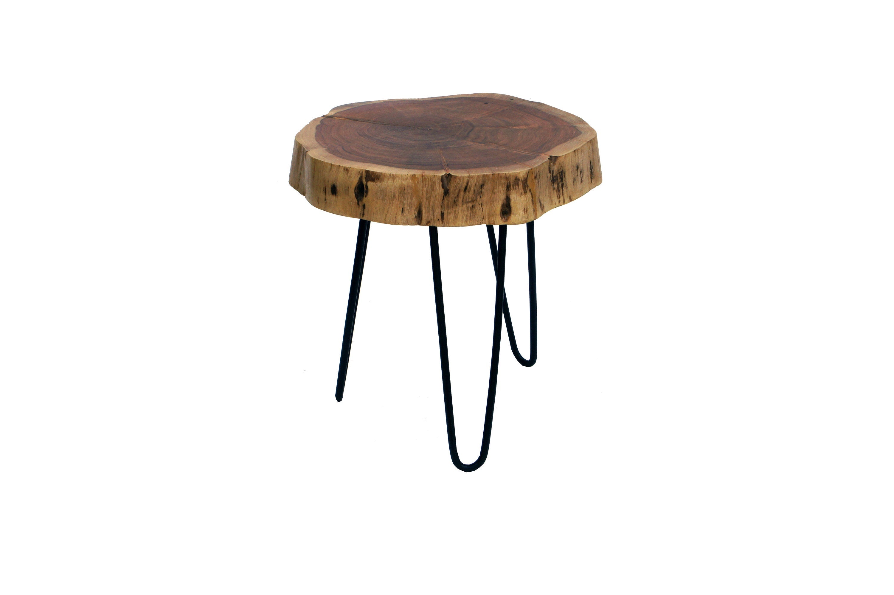 Acacia wood Trunk Slice Side Table Large
