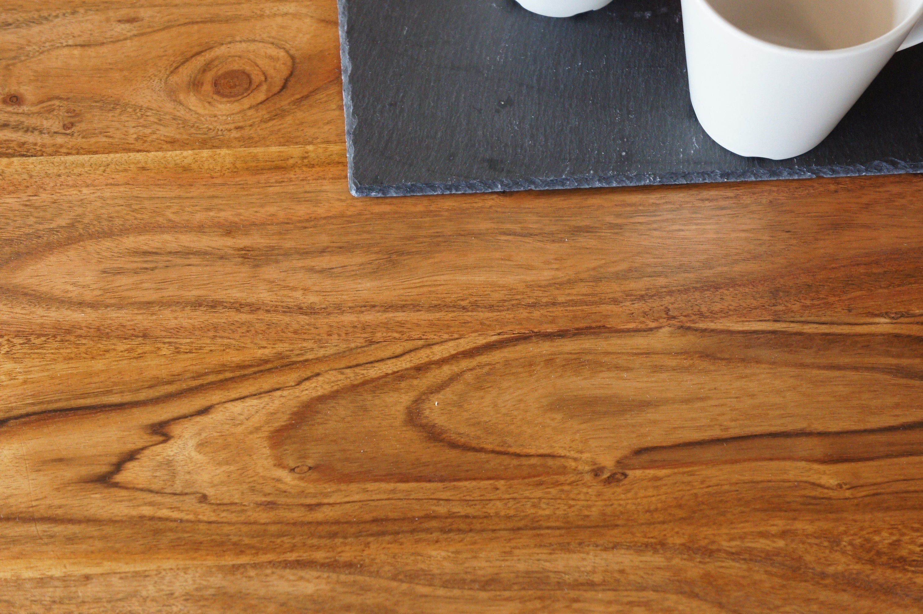 Acacia Wood Hairpin Oval Coffee Table