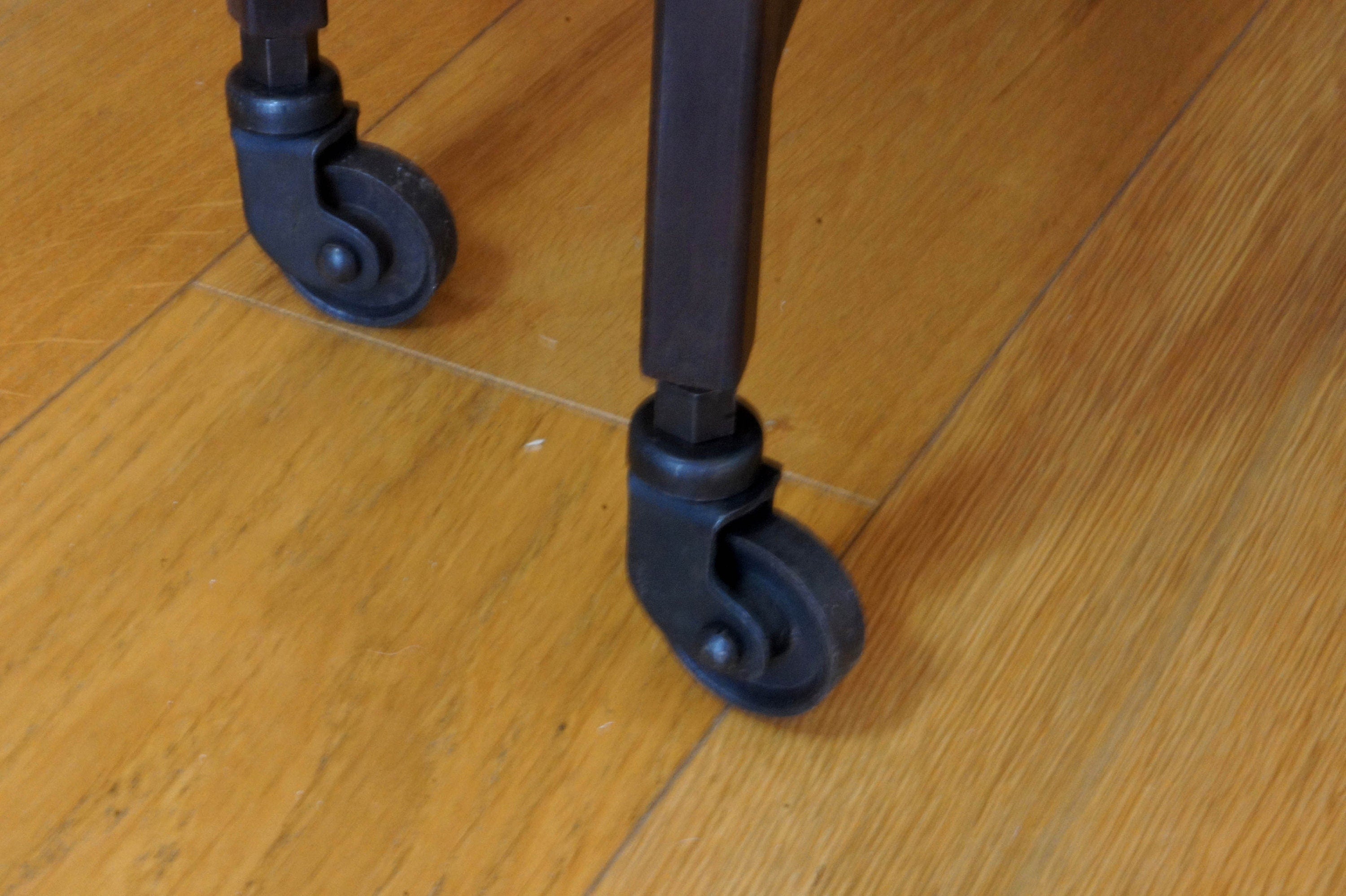 Old Painted Teak Wood Iron 2 Piece Nest of Tables