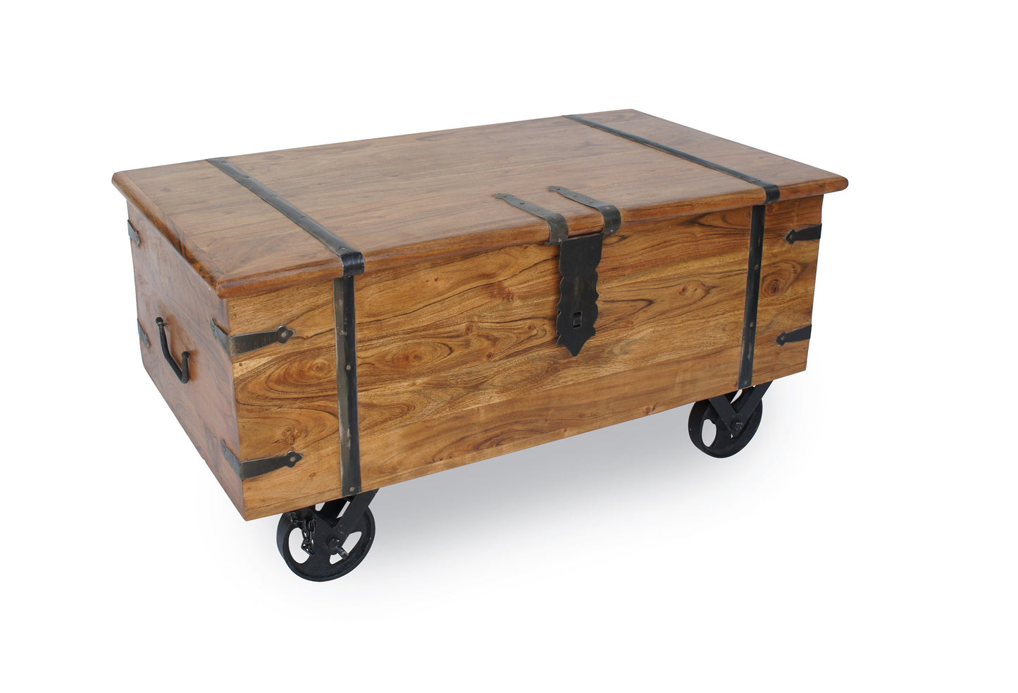 Thakat Sheesham Coffee Table Trunk On Wheels
