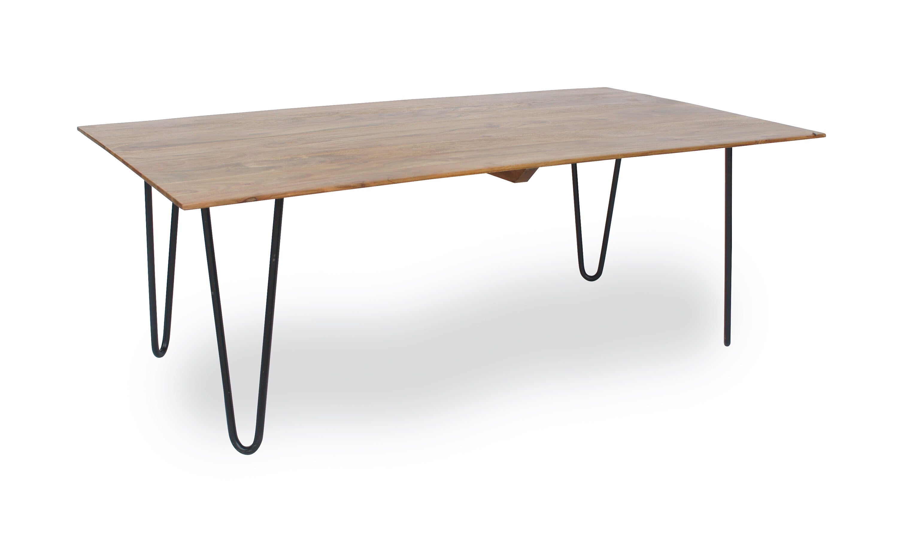 Acacia Wood Coffee Table with Black Iron Hairpin Legs by Naturallivingonline