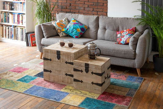Set Of Two Mango Chest Side Table's