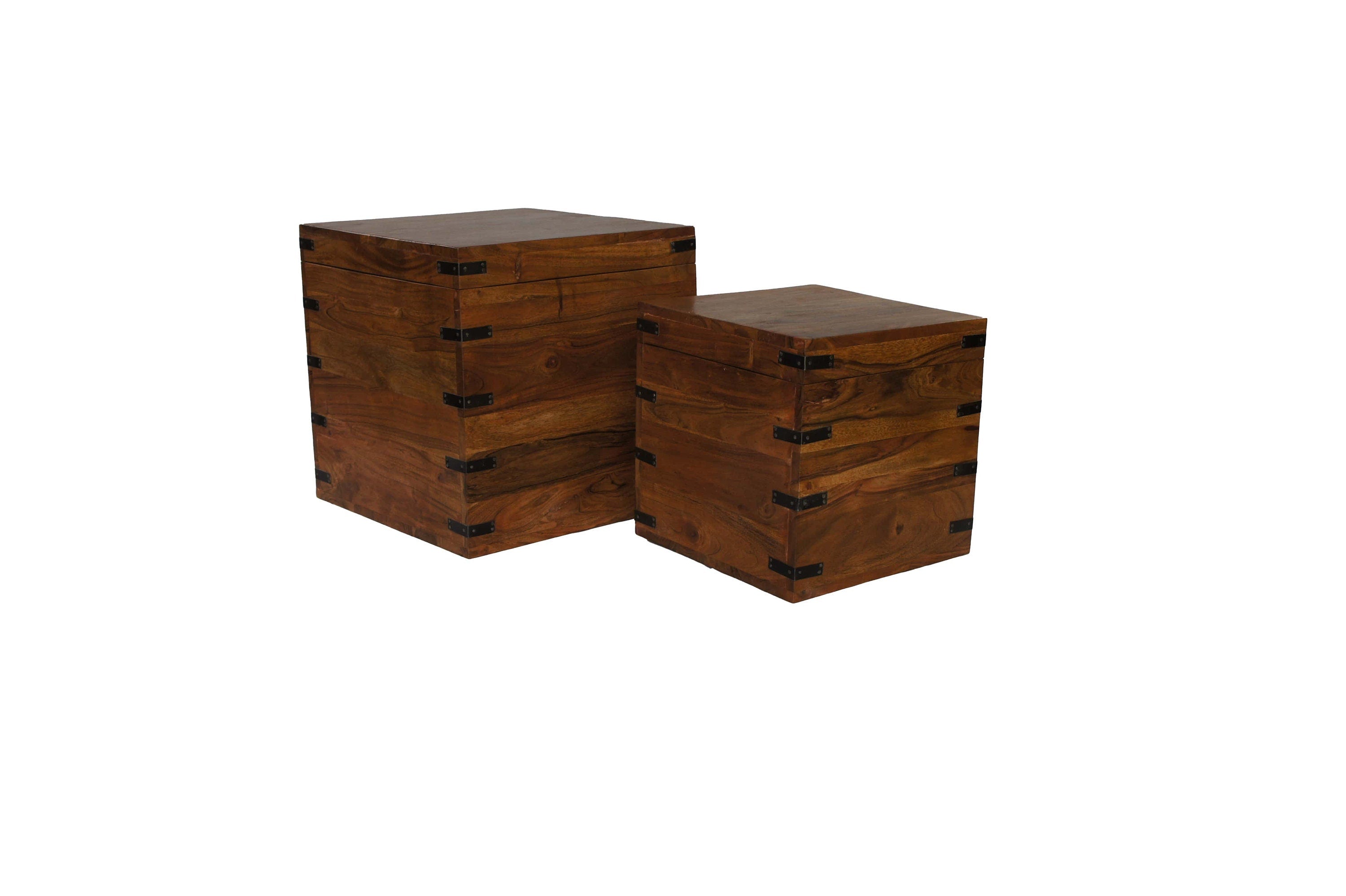 Acacia Nest of chests coffee table side table with storage