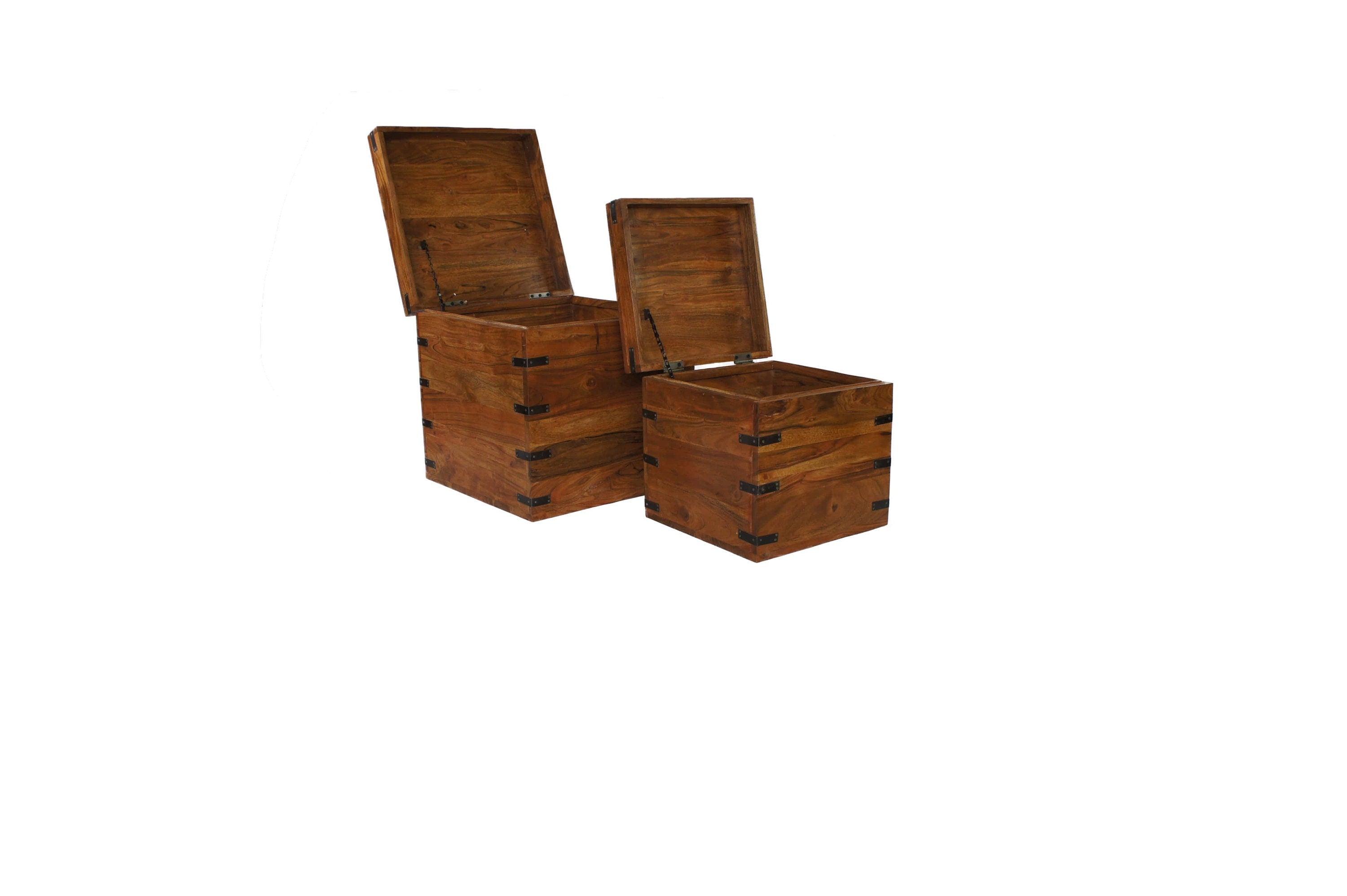 Acacia Nest of chests coffee table side table with storage