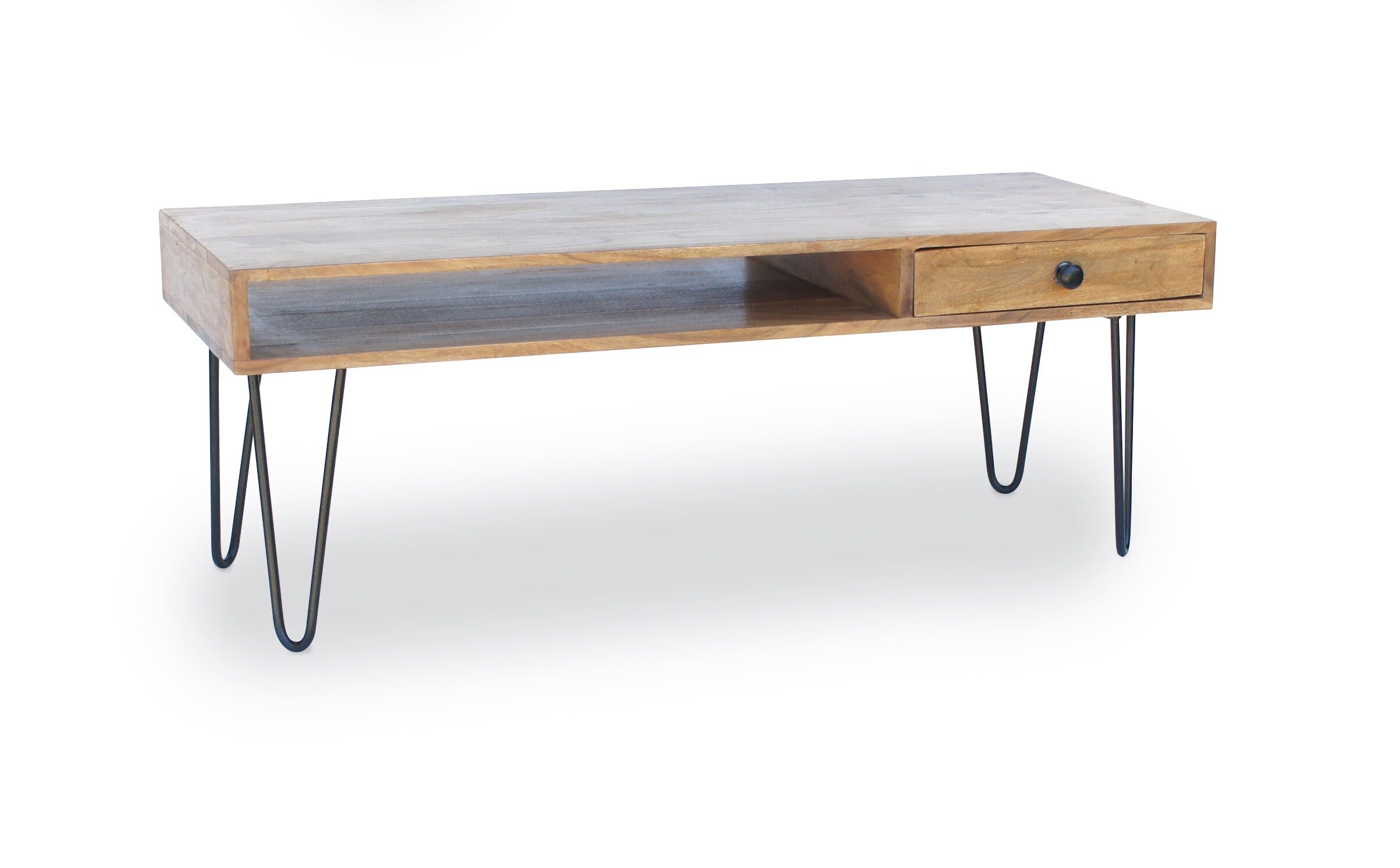 Acacia Wood Hairpin Leg Coffee Table