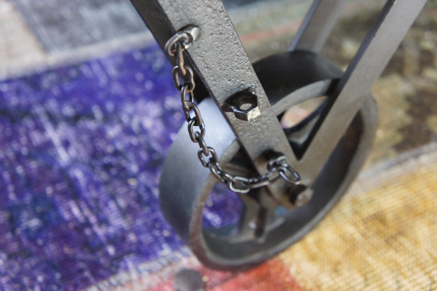 COFFEE TABLE Mango Wood on Iron wheel base