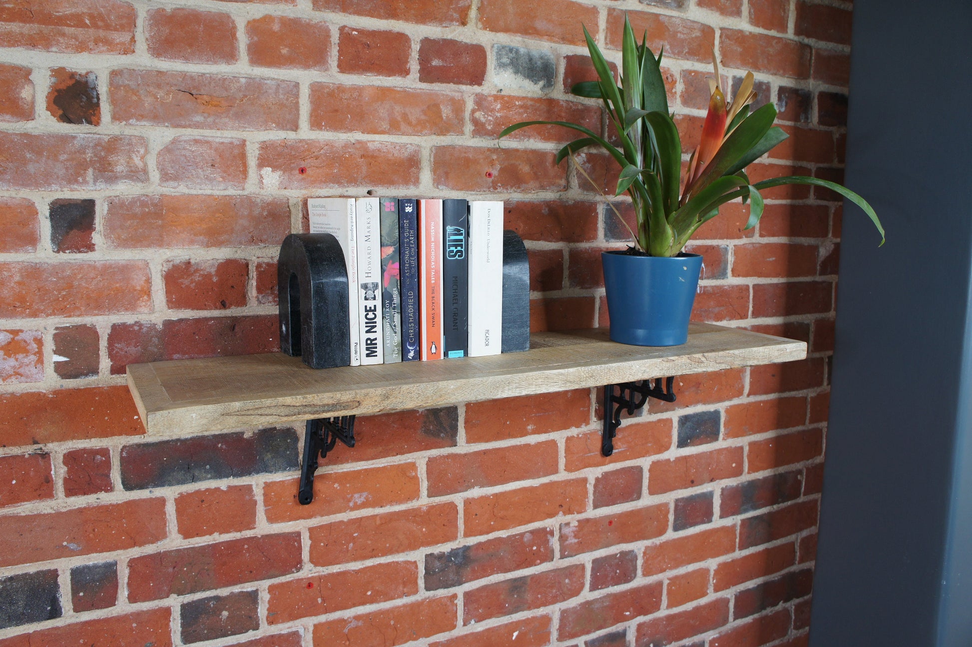 Mango wood Shelf Cast Iron brackets 90/120cm