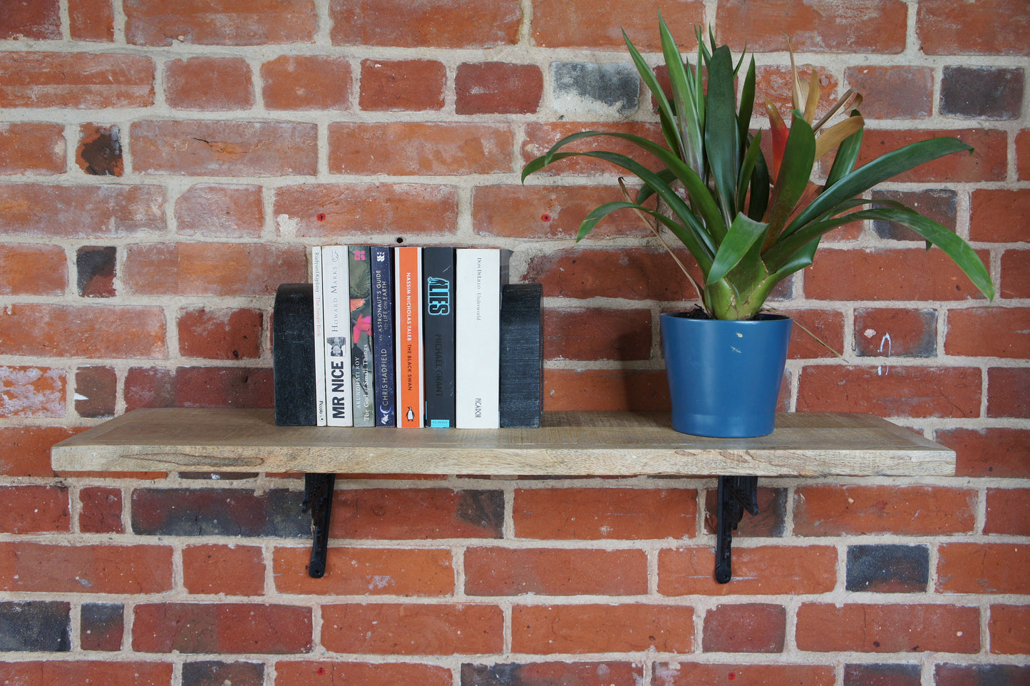 Mango wood Shelf Cast Iron brackets 90/120cm