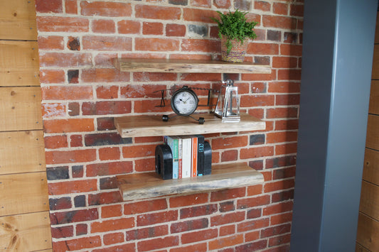 Floating Shelf Acacia wood Live edge set 3 71cm