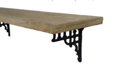 Mango wood Shelf Cast Iron brackets 90/120cm
