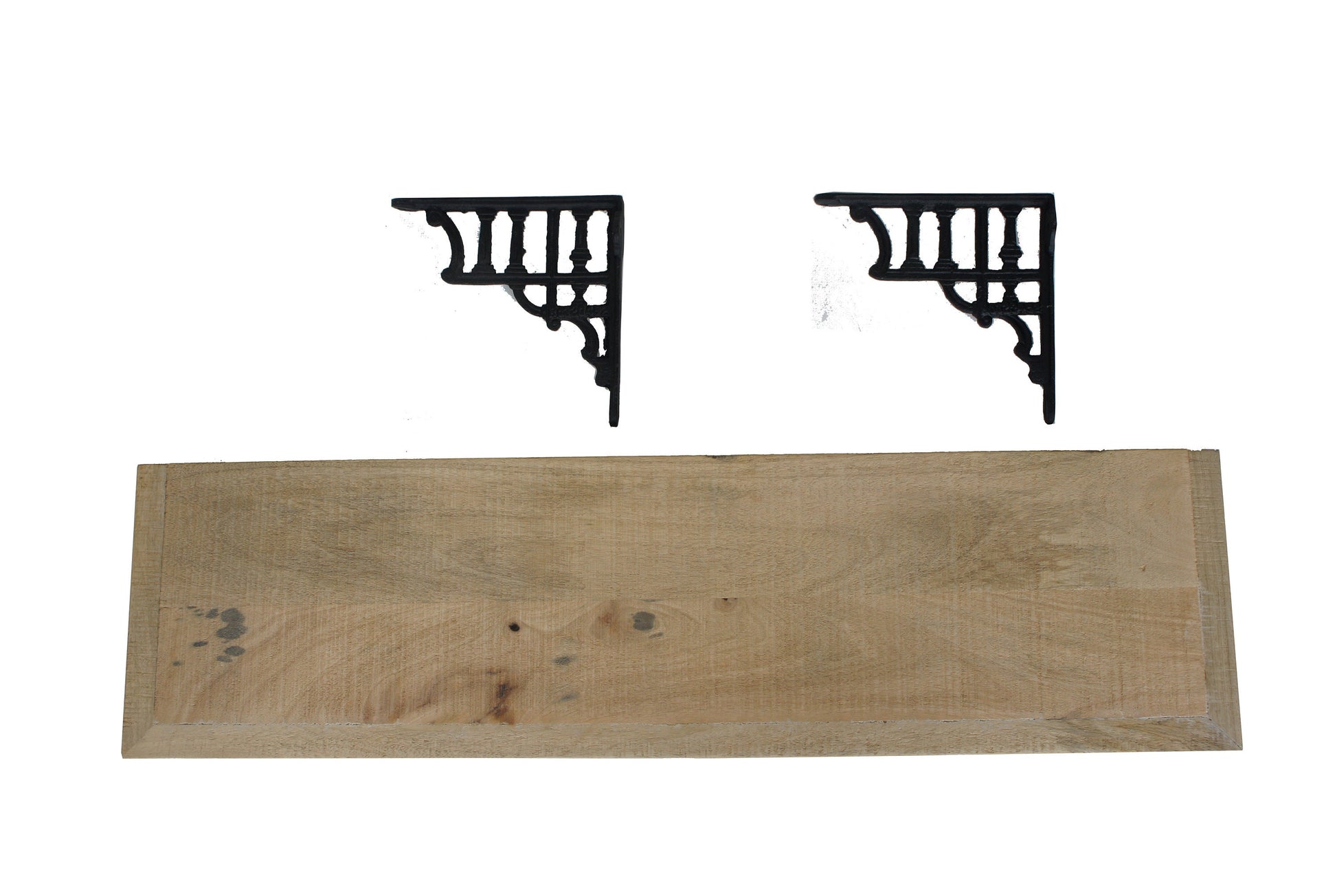 Mango wood Shelf Cast Iron brackets 90/120cm