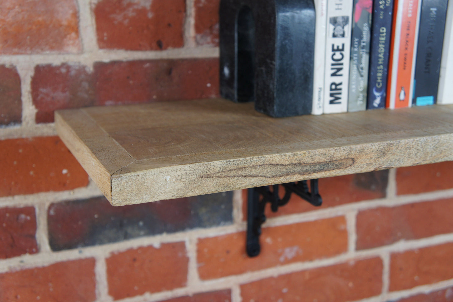 Mango wood Shelf Cast Iron brackets 90/120cm