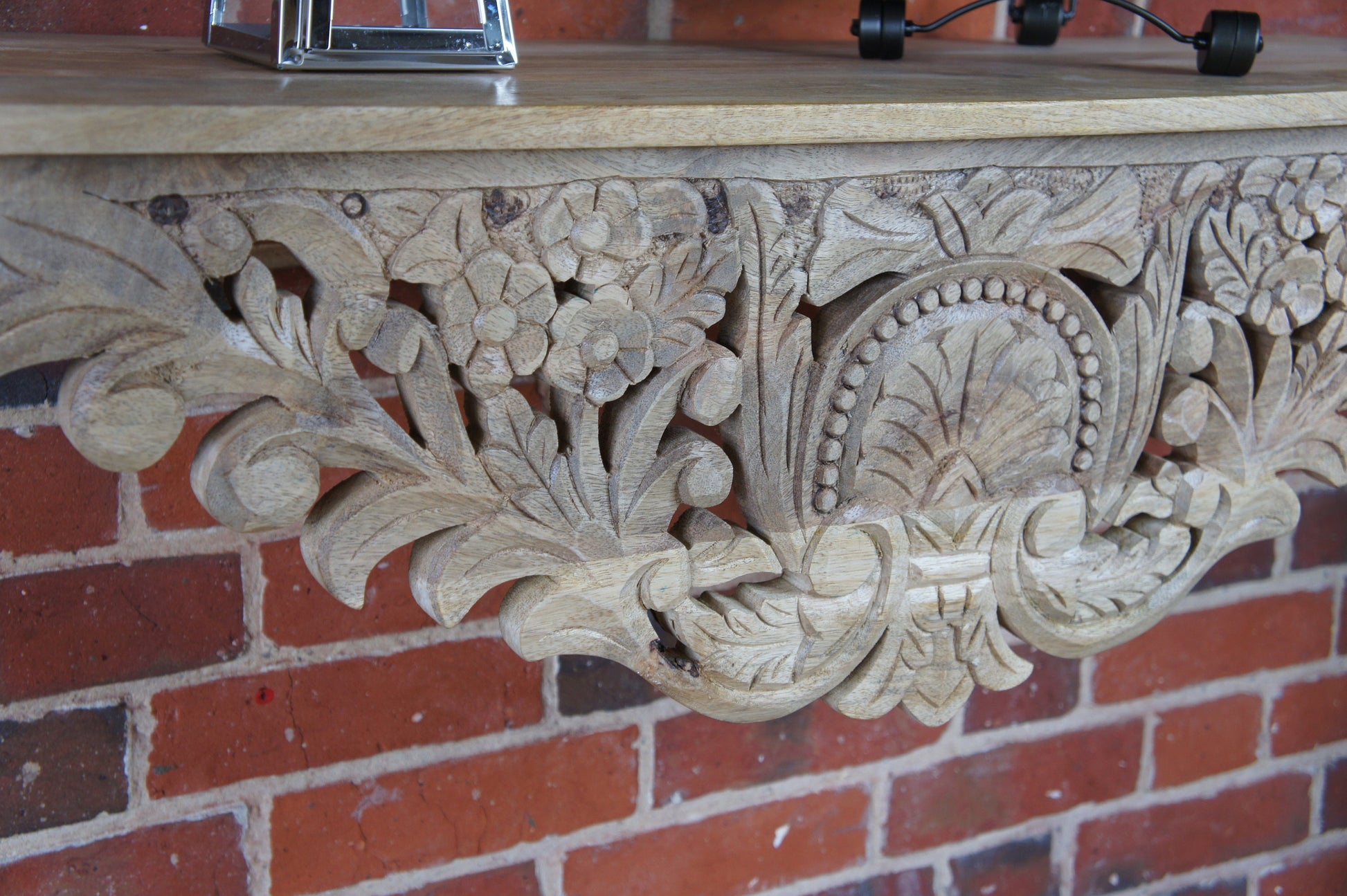 Wall shelf Mango wood Hand carved