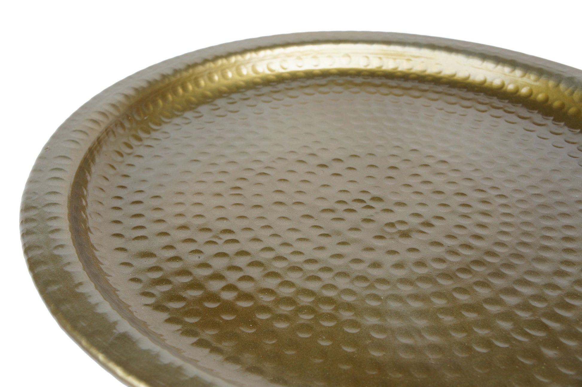 Hammered Iron Plate side table gold finish