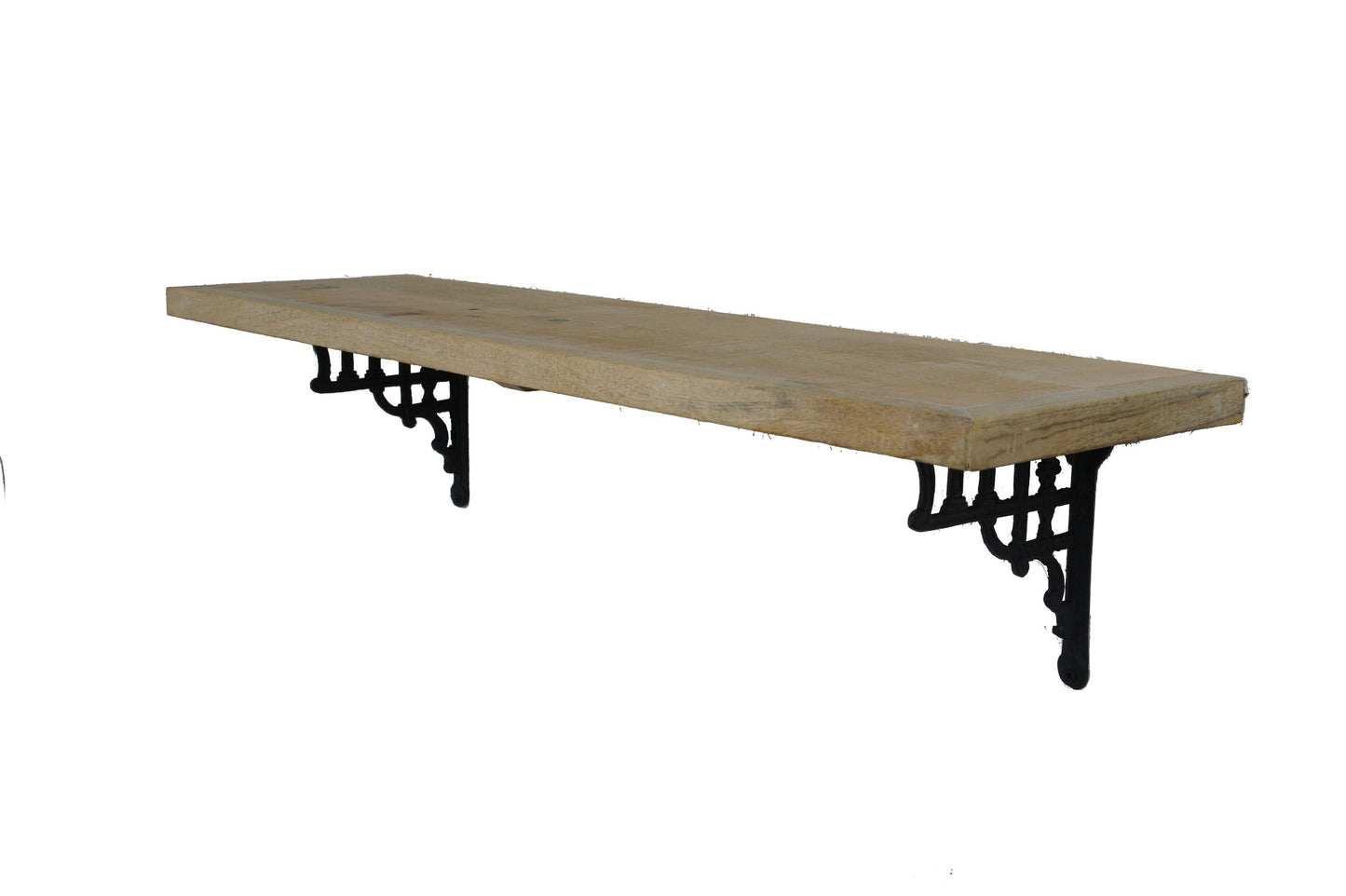 Mango wood Shelf Cast Iron brackets 90/120cm
