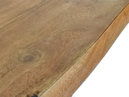 Live Edge Acacia Wood Desk: Black Hairpin Legs, Solid Wood Console