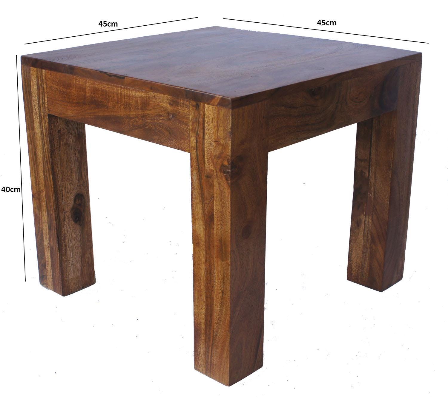 Acacia wood Cube Coffee Side Table