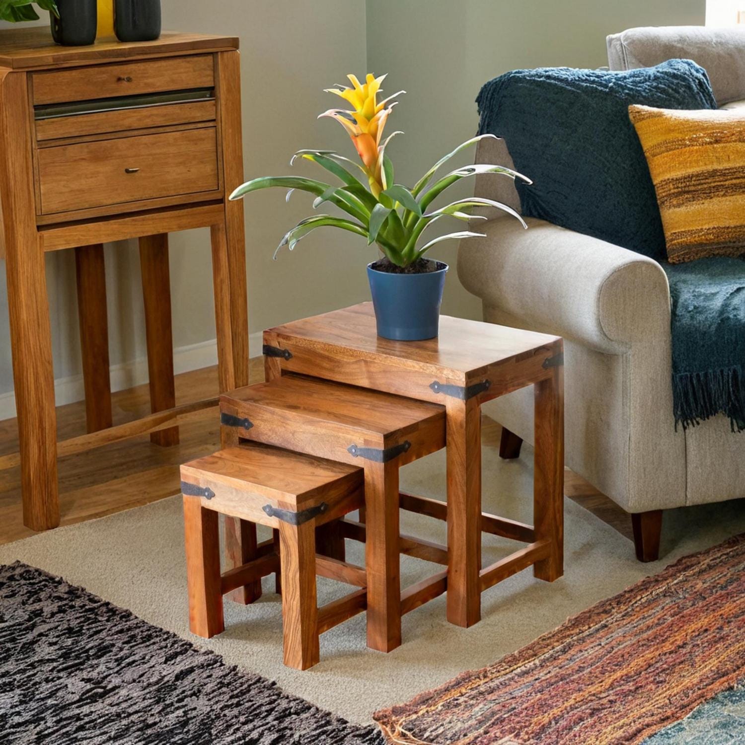 Acacia wood Thakat Nest of Tables