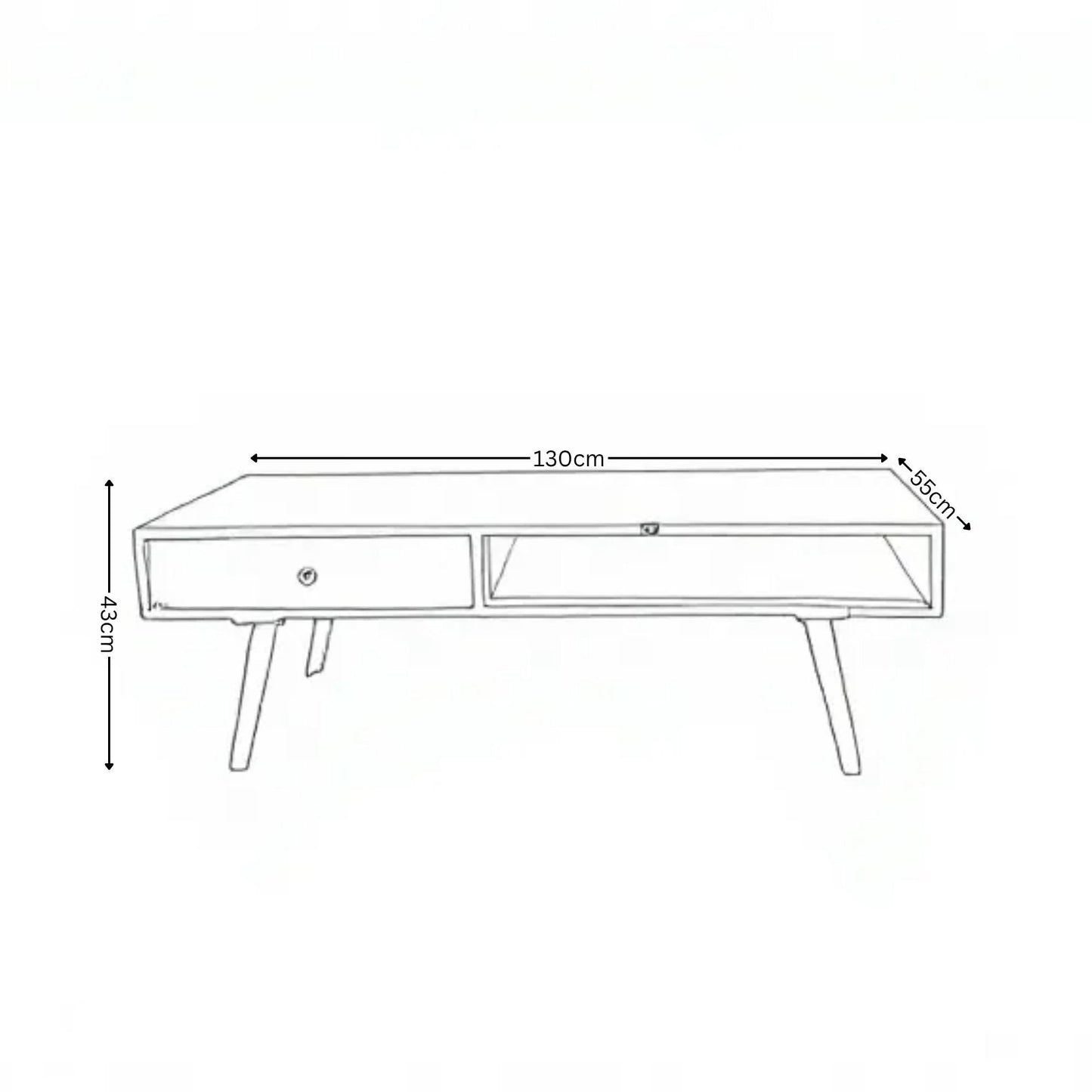 Distressed MangoWood Coffee table with Carved Drawer