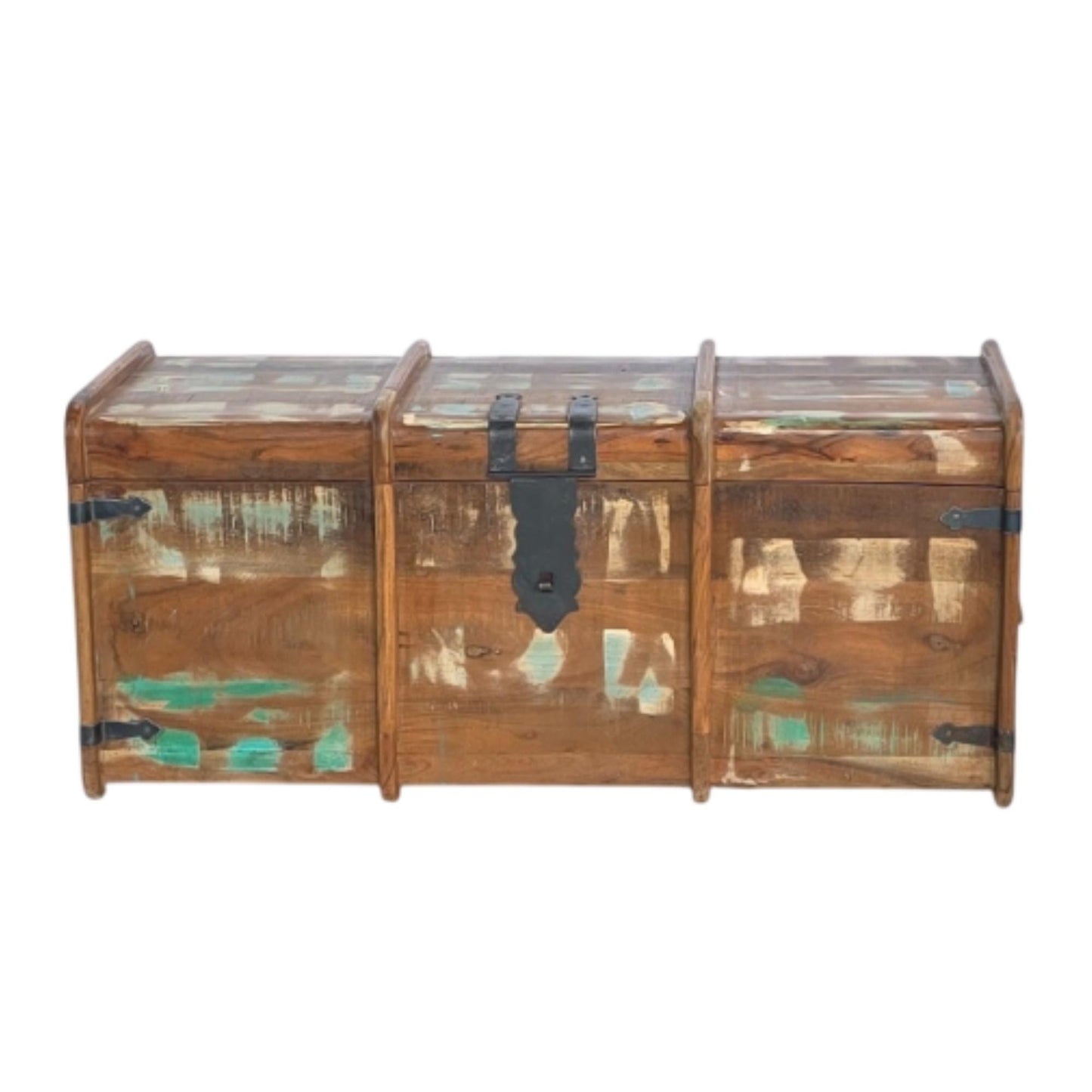 Recycled Distressed Old Painted Teak Trunk