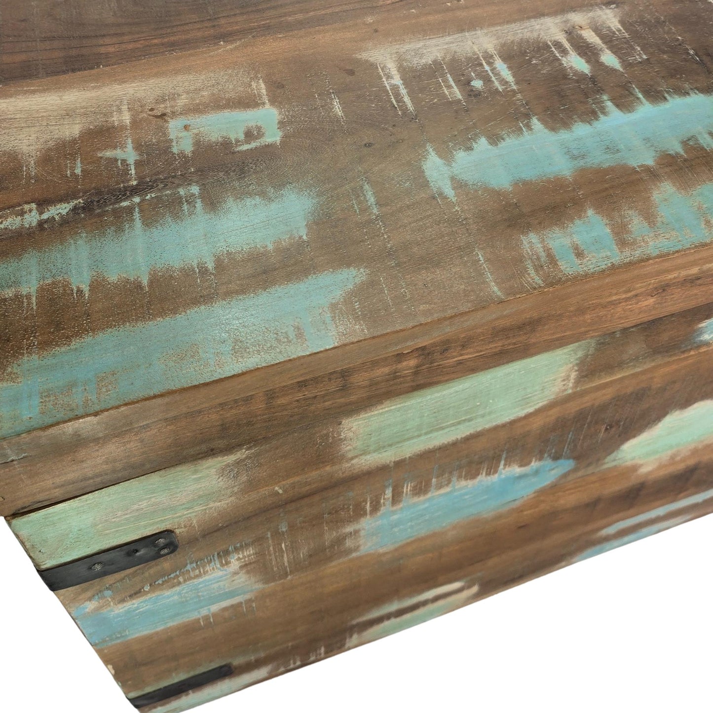 Recycled Teak Distressed paint Coffee Table Chest Trunk with storage