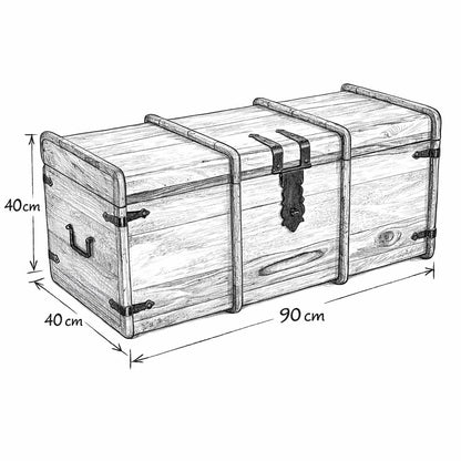 Marina Mangowood Coffee Table with Storage - Large Handcrafted Trunk - Sustainable Rustic Blanket Box & Living-room