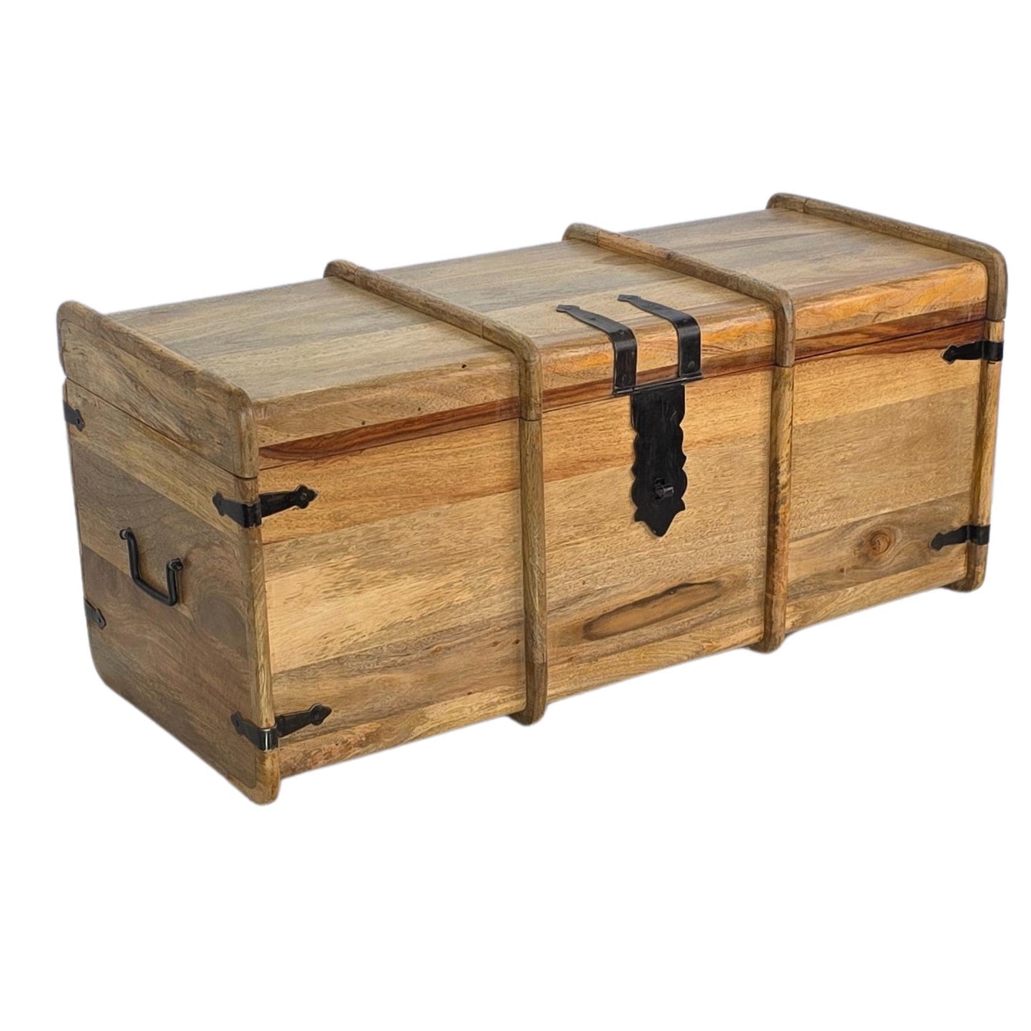 Marina Mangowood Coffee Table with Storage - Large Handcrafted Trunk - Sustainable Rustic Blanket Box & Living-room