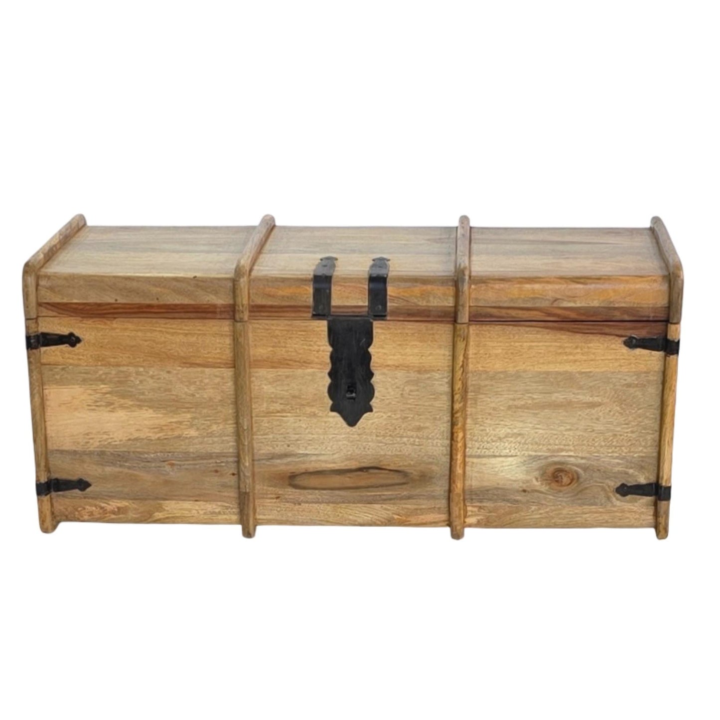 Marina Mangowood Coffee Table with Storage - Large Handcrafted Trunk - Sustainable Rustic Blanket Box & Living-room
