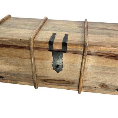 Marina Mangowood Coffee Table with Storage - Large Handcrafted Trunk - Sustainable Rustic Blanket Box & Living-room