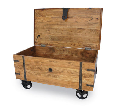 Thakat Sheesham Coffee Table Trunk On Wheels
