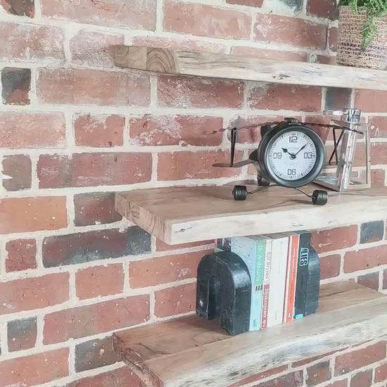 Floating Shelf Acacia wood Live edge set 3 71cm