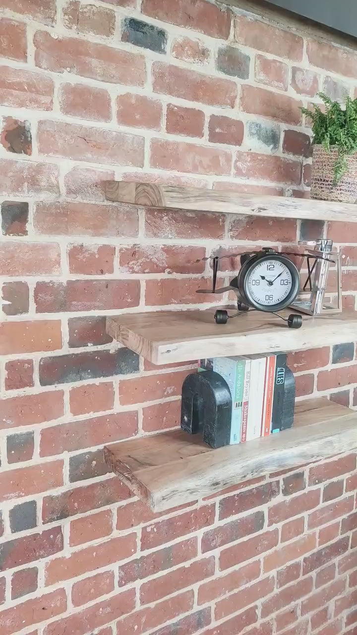 Floating Shelf Acacia wood Live edge set 3 71cm