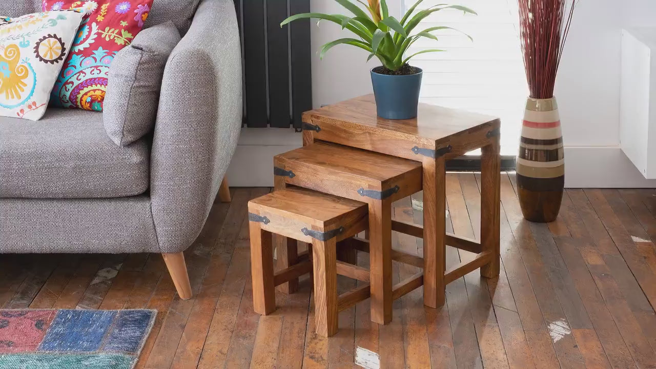 Acacia wood Thakat Nest of Tables