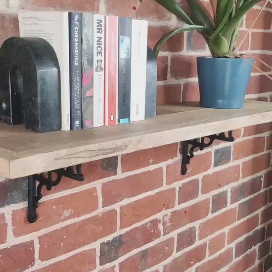 Mango wood Shelf Cast Iron brackets 90/120cm